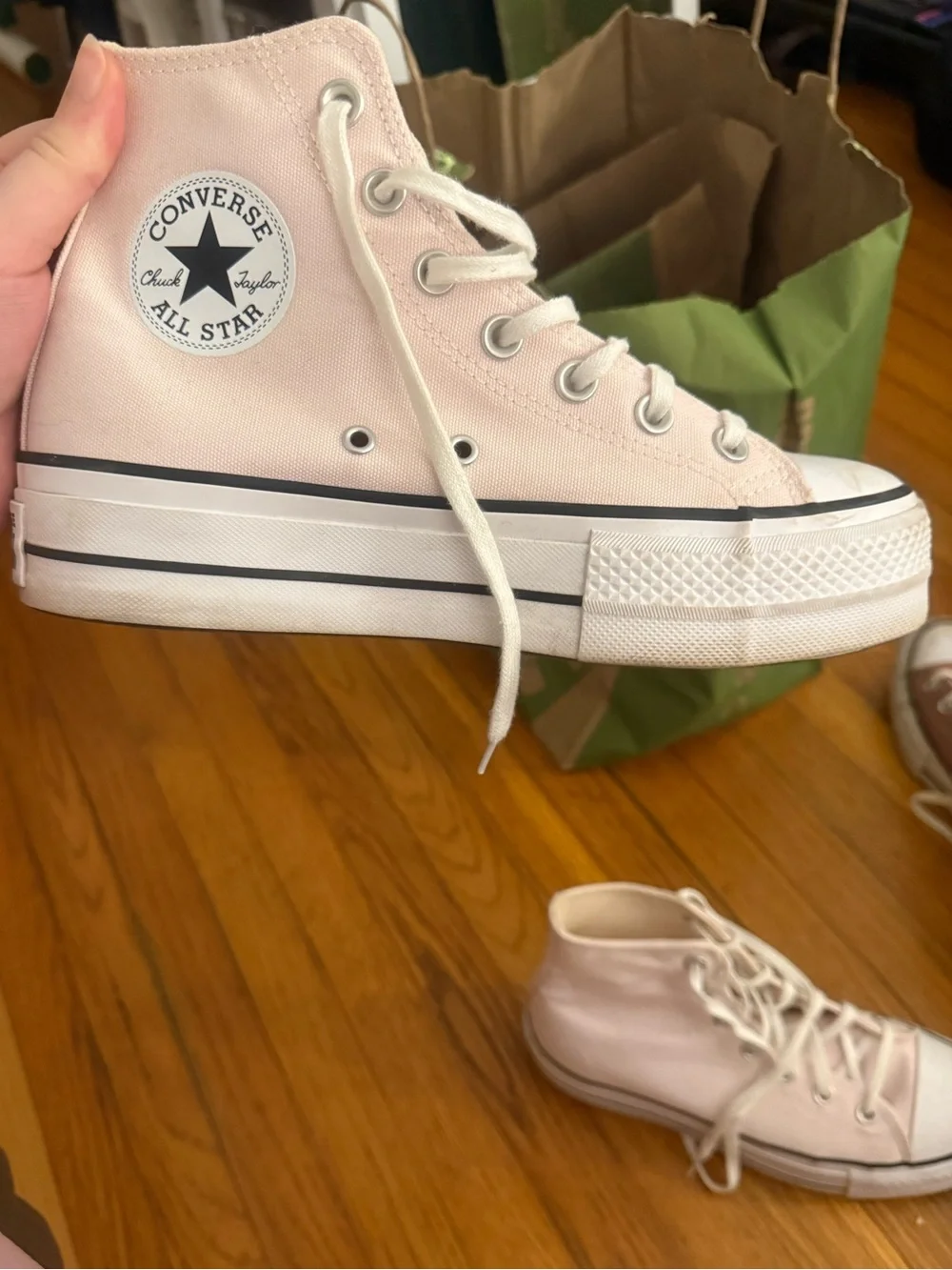 Converse High-Top Platform Sneaker in Light Pink